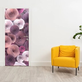 Fototapeta na dvere - Abstraktný motív kvetov ruží (95x205cm)