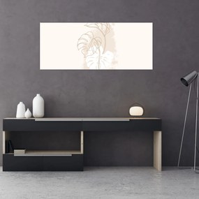 Obraz - Line art monstera N⁰1 (120x50 cm)