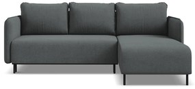 Tmavosivá rozkladacia/s úložným priestorom rohová pohovka (pravý roh) Luana – Makamii