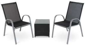 Záhradný balkónový set Celio - 2 miesta, čierna