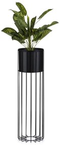 Kovový kvetináč LOFT 70x20 cm čierna