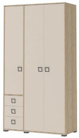 Skriňa 3D3S Kiki P33-BK/KI-01 beech/sand