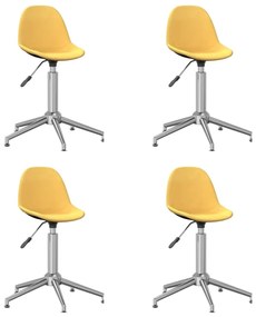 Otočné jedálenské stoličky 4 ks žlté látkové 3086020