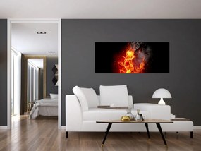 Obraz - Ruže v ohni (120x50 cm)