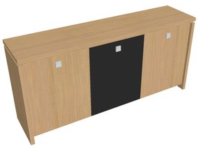 Nízka skriňa Verno 188 x 46 x 90 cm, kombinované dvere, dub svetlý / čierna
