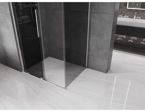 Mexen Velar, sprchový kút s posuvnými dverami 140 x 90 cm, 8mm šedé sklo, chrómová, 871-140-090-41-01