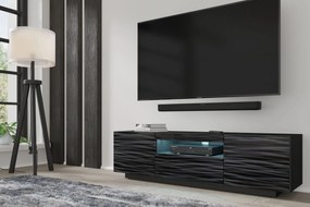 TV stolík/skrinka Aurora 150 (sahara čierna) (s LED osvetlením). Akcia -21%. Vlastná spoľahlivá doprava až k Vám domov. 1124867