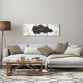 Obraz abstrakcie (s hodinami) (90x30 cm)