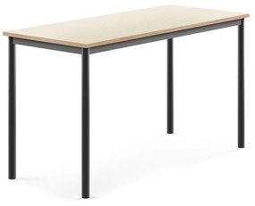Stôl SONITUS, 1400x600x760 mm, HPL - breza, antracit