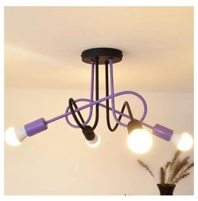 Prisadený luster OXFORD 4xE27/15W/230V čierna/fialová