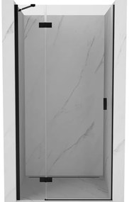 Mexen Mist-H, 1-krídlové sprchové dvere ľavé 80 cm, číre sklo, čierny profil, 8A5-080-000-70-00-L