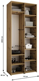 Šatníková skriňa 110 cm Carmela 40-2 (biela + zlatá). Akcia -21%. Vlastná spoľahlivá doprava až k Vám domov. 1126550