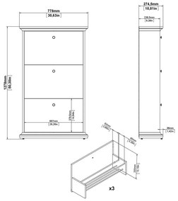 Biela výklopná skrinka na topánky Paris – Tvilum
