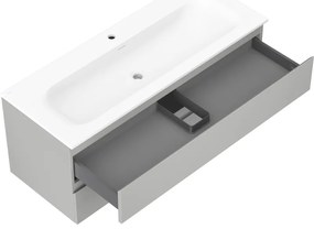 Mexen Orio, kúpeľňová skrinka 120 cm s umývadlom Vela, 2 zásuvky, šedá matná/biela matná, 91A10-12047-2-BFF62-W23M01