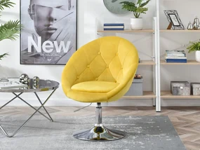 Kreslo Lush 3 (žltá + chrómová). Vlastná spoľahlivá doprava až k Vám domov. 1110238