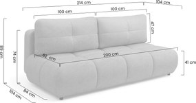 Rozkladacia pohovka Lerio - svetlobéžová hydrofóbna pletenina Blur 02