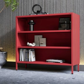 Nízky policový regál LUCA, 1000 x 900 x 350 mm, Modern: červená farba