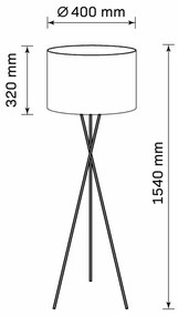 Stojacia lampa TEKLA 1xE27/20W/230V čierna