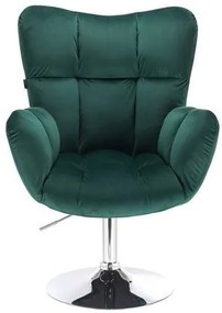 LuxuryForm DESIGN Kreslo AURORA VELUR na striebornom tanieri - zelené