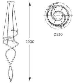 Zuma Line MD3127-2M-3GT - LED Luster na lanku COCO 68W/230V 3000/4000/6000K + DO