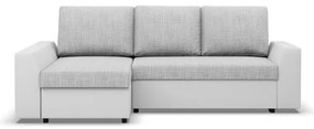 Rohová rozkladacia sedačka LUGO sivá / biela