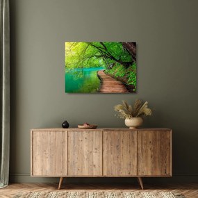 Sklenený obraz - Plitvické jazerá (70x50 cm)