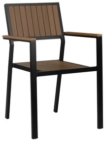 DECK záhradná stolička s podrúčkami brown