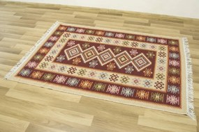Obojstranný koberec / behúň Kilim bordový 2