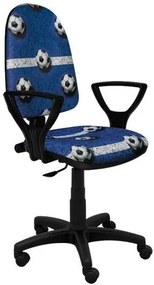 Detská otočná stolička BRANDON - FUTBAL modrá