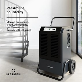 Klarstein DuraDry 90L odvlhčovač vzduchu, 90 l/deň, 120-180 m², nehrdzavejúca oceľ, mobilný, 450 m³/h