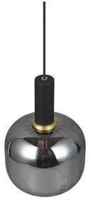 Čierne závesné svietidlo so skleneným tienidlom ø 20 cm Diva – Trio