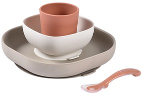 Jedálenská sada silikónová 4-dielna Terracotta