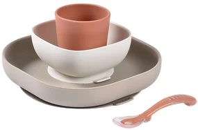 Jedálenská sada silikónová 4-dielna Terracotta
