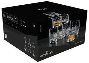 Crystalex brúsené poháre na whisky Barline matný brús 280 ml 4KS