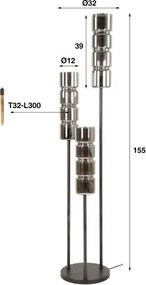 Stojaca lampa 77-13 Cylinder 3L Chromed Glass  - Komfort-nábytok