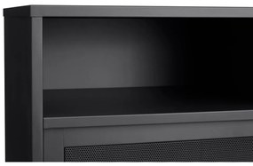 Čierna kovová skrinka s posuvnými dverami 90x140x40 cm Veep – Unique Furniture