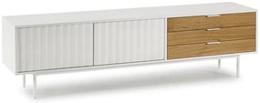 TV stolík v dekore duba v bielo-prírodnej farbe 180x52 cm Sierra – Teulat