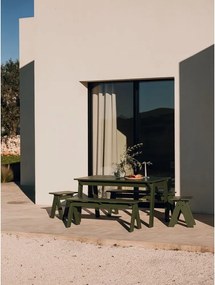 Zelená drevená záhradná lavica Navo – noo.ma