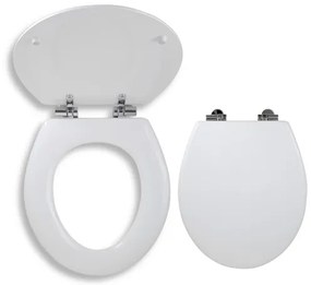 Wc doska Novaservis  z dreva  v bielej farbe WC/SOFTLYRA