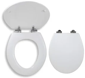 Wc doska Novaservis  z dreva  v bielej farbe WC/SOFTLYRA