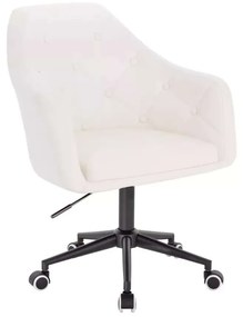 LuxuryForm DESIGN Kreslo ANDORA na čierne podstave s kolieskami - biele