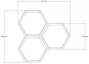Nástenná polica Hex I orech