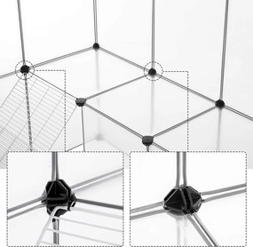 Ohrádka pre domáce zvieratá, modulárna ohrádka s rebríkom, biela