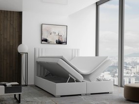 Manželská posteľ Boxspring 160 cm Morcano (krémová) (s úložným priestorom). Akcia -20%. Vlastná spoľahlivá doprava až k Vám domov. 1020330