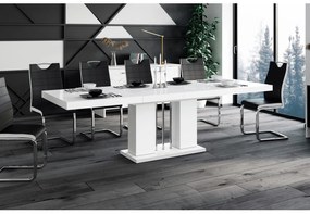 Luxusný rozkladací  jedálenský stôl LORENA biela vysoký lesk