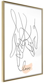 Artgeist Plagát - Tangled Love [Poster] Veľkosť: 20x30, Verzia: Zlatý rám s passe-partout