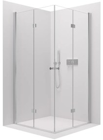 CERANO Cerano, Sprchovací kút Volpe Duo L/P - chróm, transparentné sklo - 100x80 cm - skladacia, CER-CER-480196
