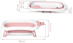 Ricokids Detská vanička s teplomerom RK-282 biela a ružová