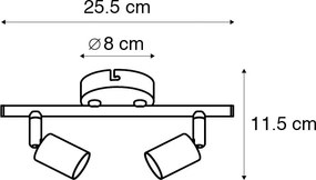 Moderný reflektor biely naklápateľný 2-žiarovkový - Jeany