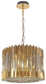 EUlight Luster Ritz, 1x krištáľové/zlaté kovové tienidlo, (fi 42cm), g